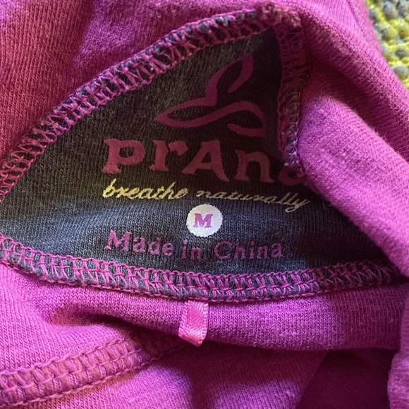 Prana Camisole Hemp cotton stretch ruffle shelf bra pink purple magenta medium M - Picture 3 of 11